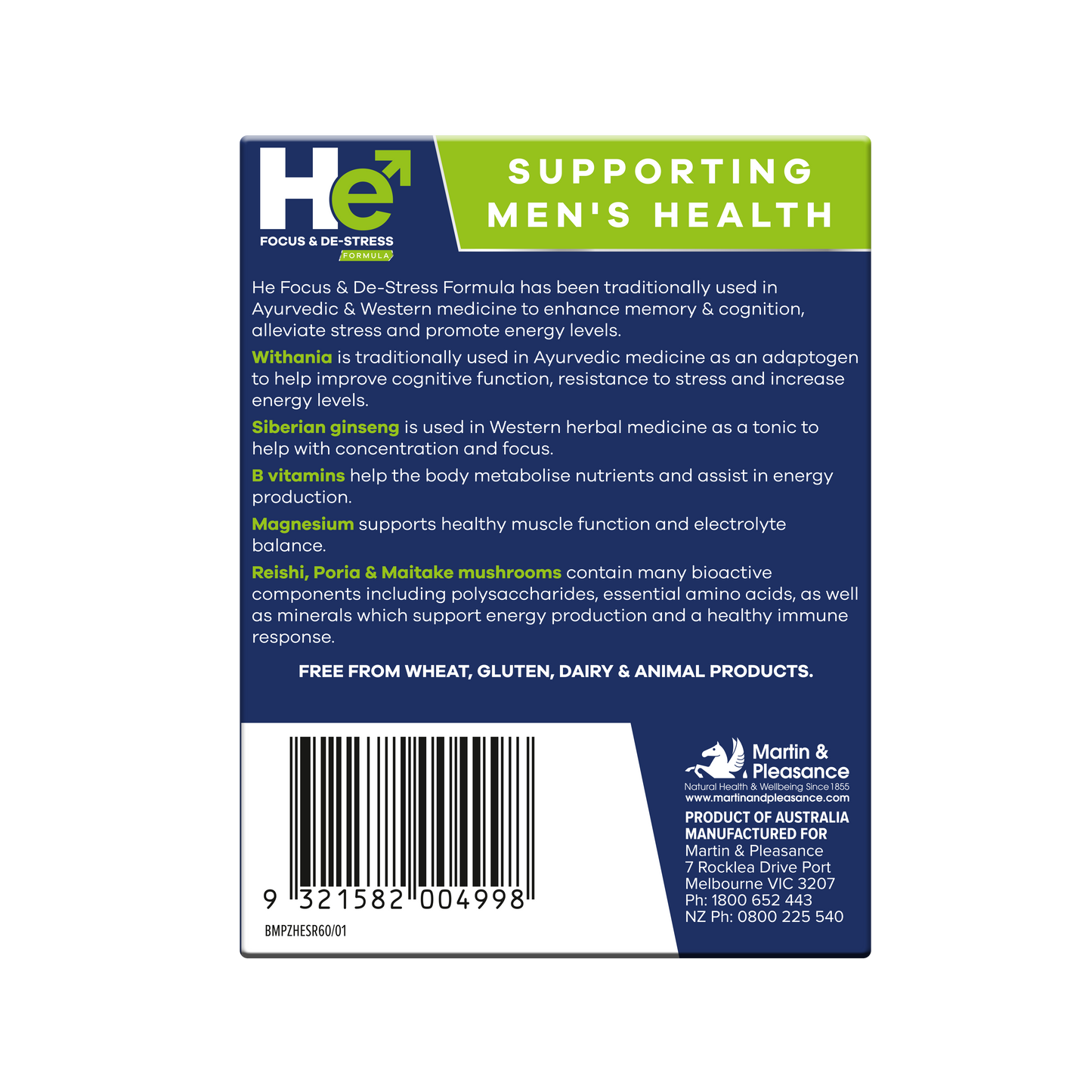 He Focus & De-Stress Formula – 60 Tablets
