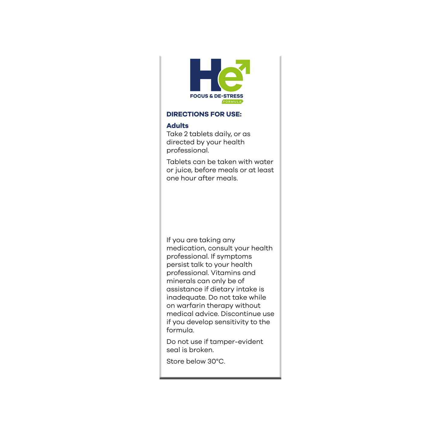 He Focus & De-Stress Formula – 60 Tablets