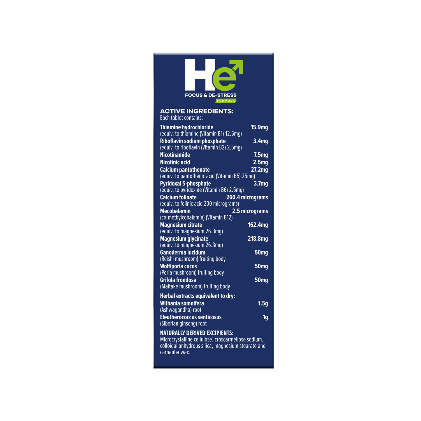 He Focus & De-Stress Formula – 60 Tablets